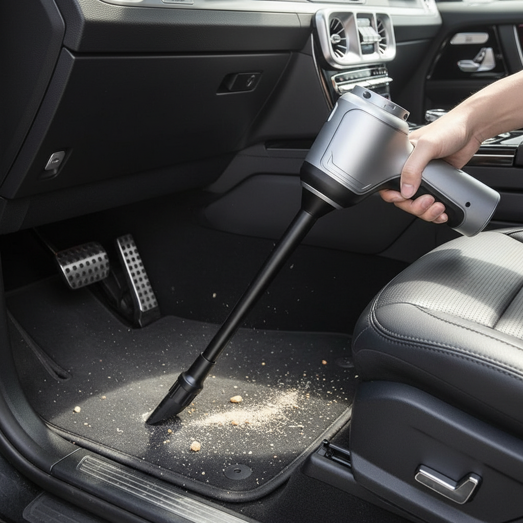 Aspiradora potente e inalámbrica para coche, garantizando una limpieza eficaz y rápida de vehículos.