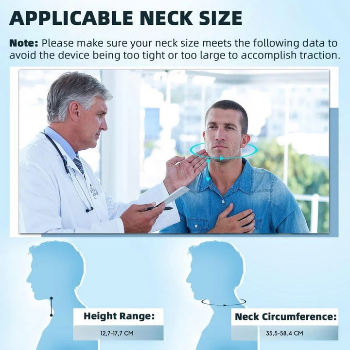 Mejora salud de la columna con este dispositivo de tracción cervical ajustable y ergonómico.