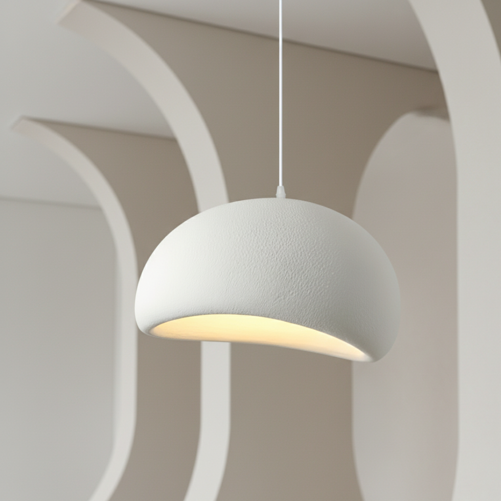 Lámpara colgante Galet Air, elemento escultural de gran tamaño que ofrece iluminación cálida y moderna.