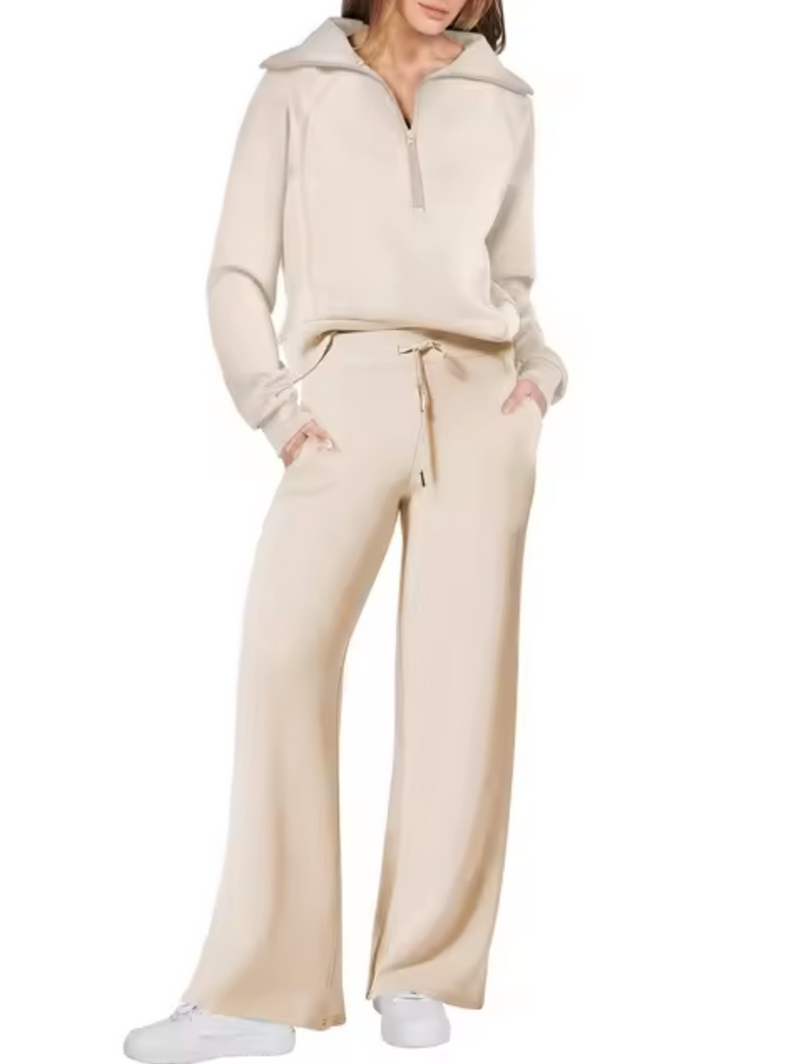 Conjunto de ropa casual de mujer, sudadera de estilo moderno y pantalón cómodo para cualquier ocasión.