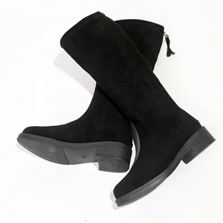 Botas de invierno negras para mujer, altas, ligeras y de estilo minimalista.