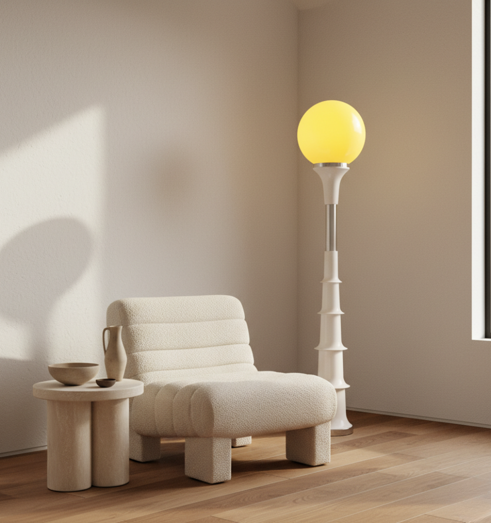 Lámpara de estudio contemporánea, iluminación vibrante. Diseño único para un espacio moderno y funcional.