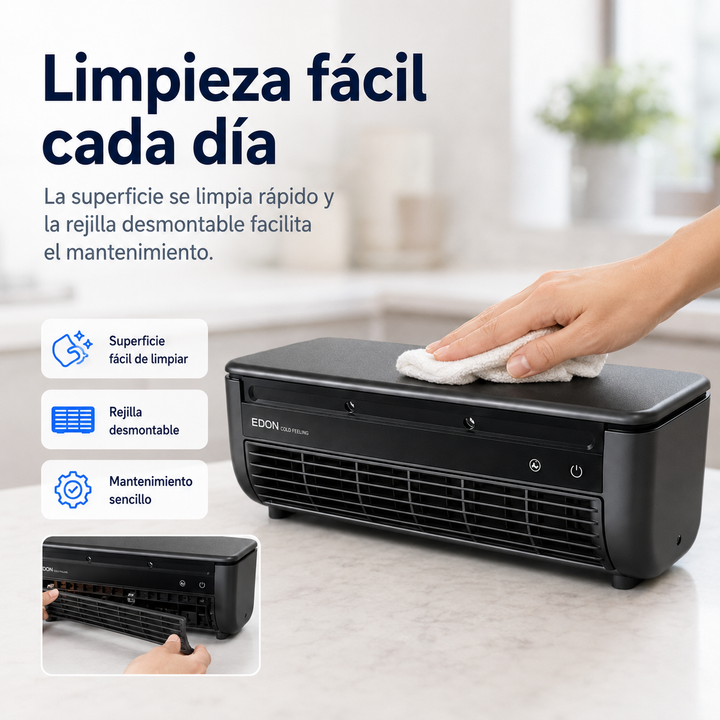 Dispositivo de aire personal USB para pared, compacto, con función de ventilador.
