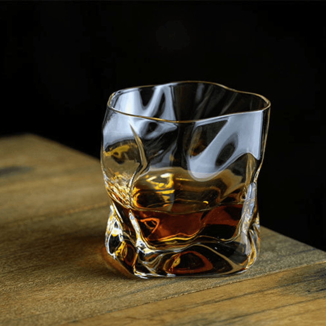 Vaso de whisky Kiriko Edo para bebidas espirituosas, diseño arrugado y escultórico, decoración hogar.