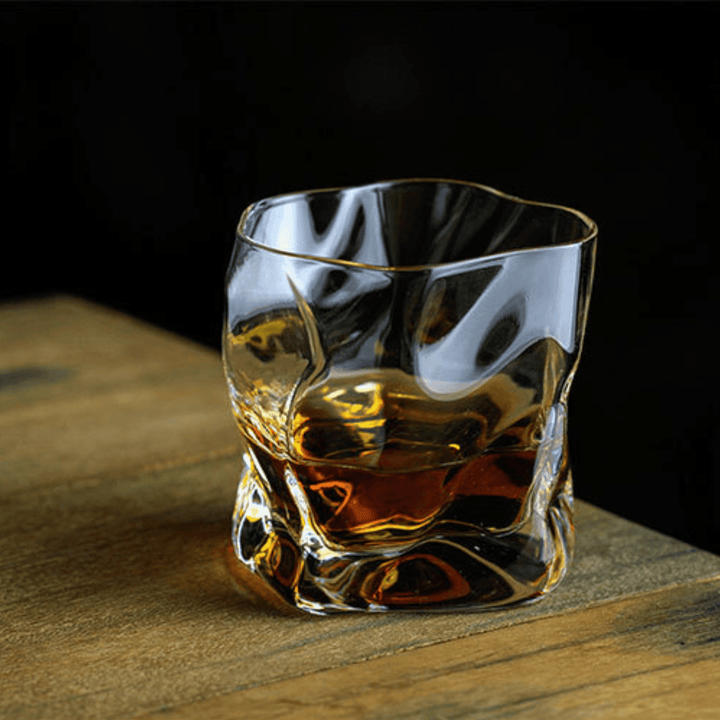 Vaso de whisky Kiriko Edo para bebidas espirituosas, diseño arrugado y escultórico, decoración hogar.