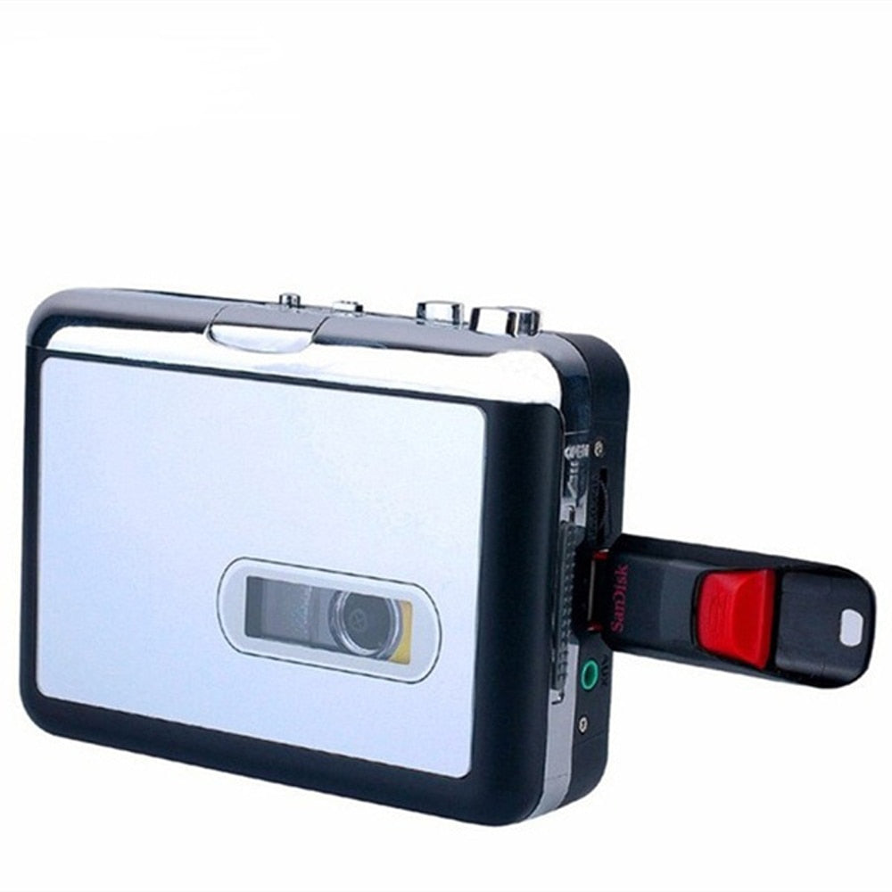 Convertidor USB de casetes a MP3. Digitaliza fácilmente tu música vintage en audio retro, guardando cintas.