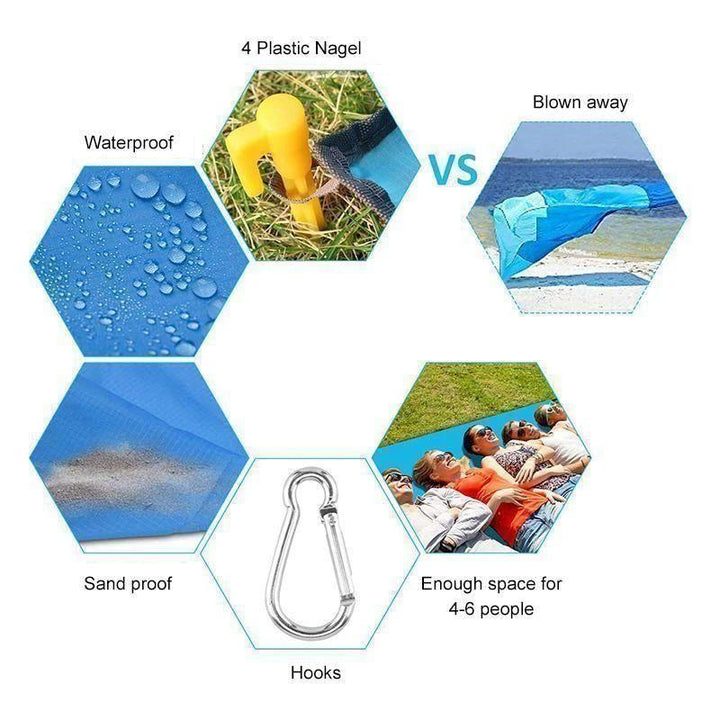 Manta ligera y portátil para tus aventuras de camping, playa o picnic en cualquier exterior.