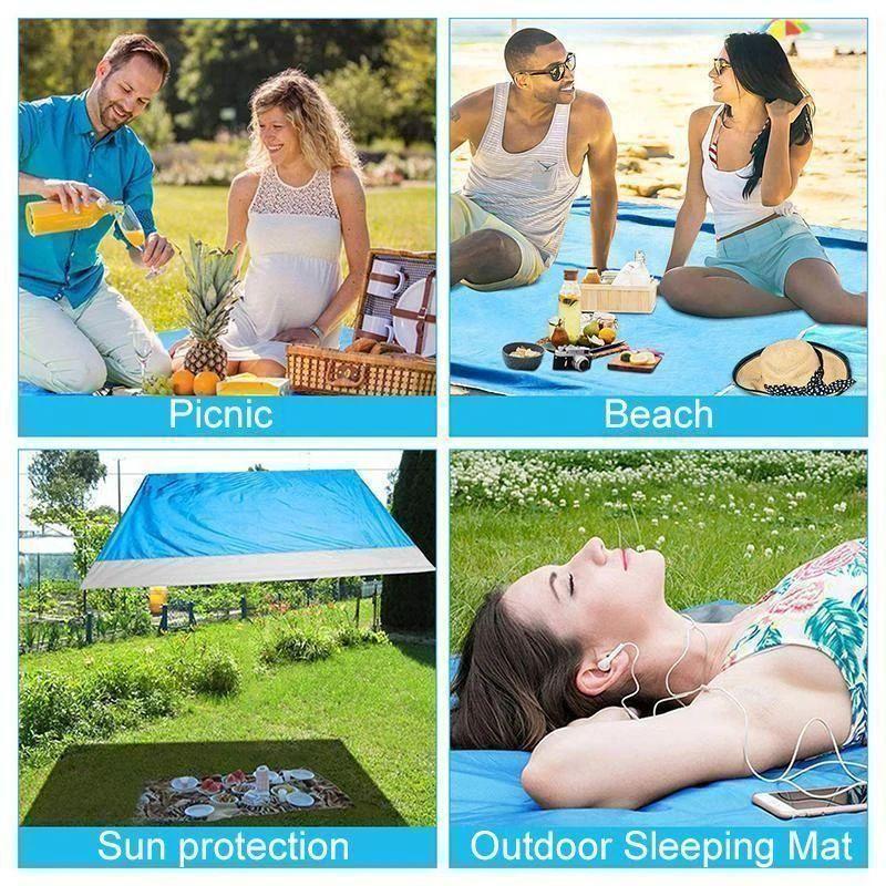Manta de playa compacta y ligera, ideal para llevar en viajes y disfrutar sin arena.