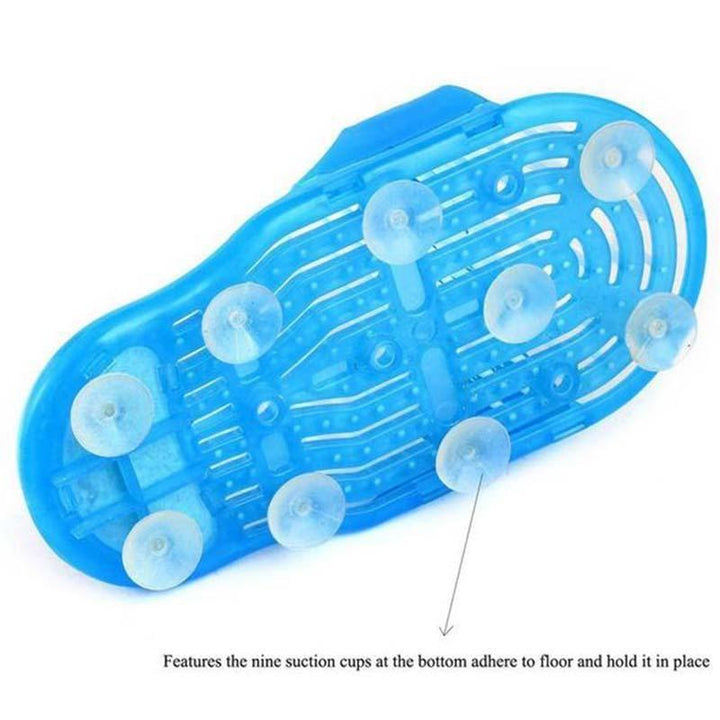 Zapatilla de ducha 2 en 1: limpiador y masajeador de pies. Ideal para exfoliación y pedicura spa en la comodidad del baño.