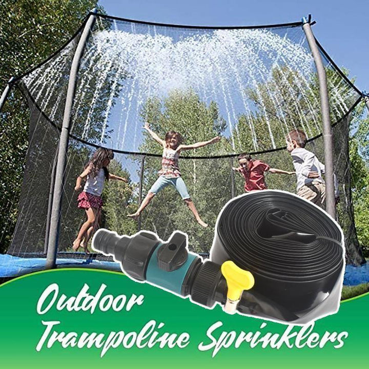 Aspersor de agua para trampolín, diversión refrescante en verano para niños.