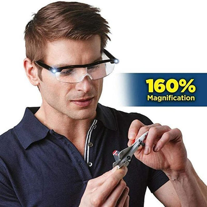 Lentes de aumento con luz LED para trabajos de precisión, bricolaje, lectura detallada y hobbies.
