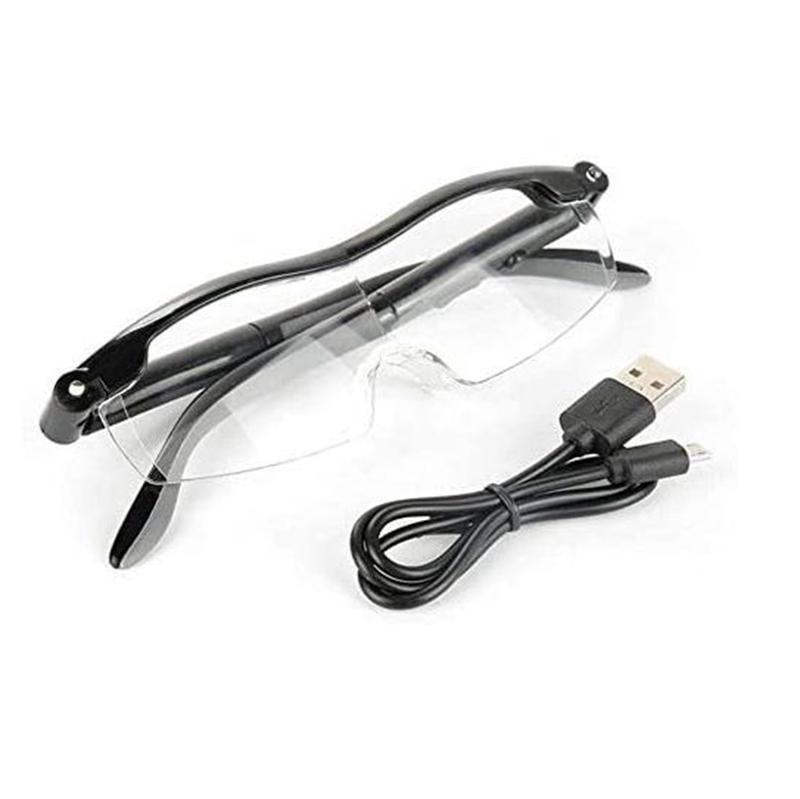 Gafas de aumento con iluminación LED brillante, ideales para personas con presbicia y tareas que requieren manos libres.