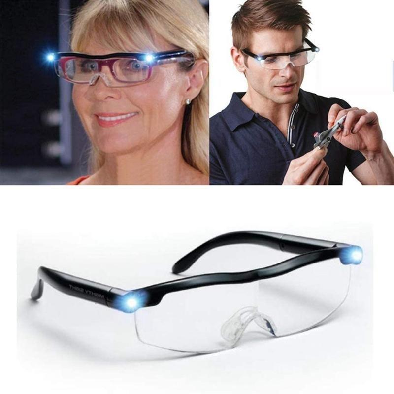 Gafas de aumento LED unisex recargables USB para lectura y presbicia, visión clara manos libres.