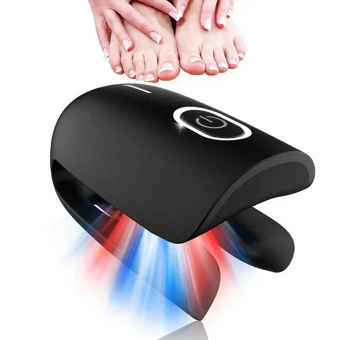 Cuidado avanzado de uñas con dispositivo láser dual para salud y belleza.