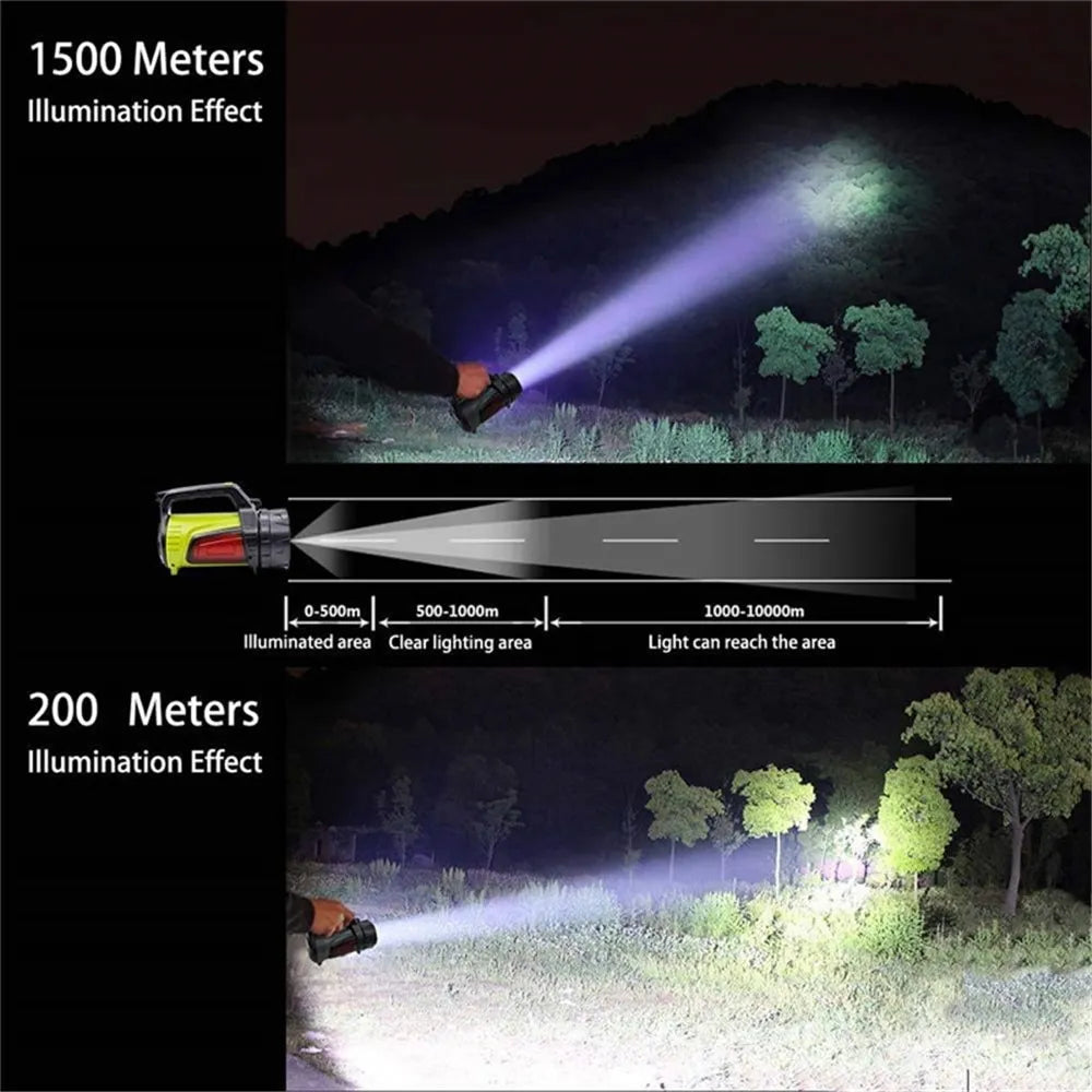 Linterna LED de trabajo doble cara, luz brillante e impermeable para mecánicos y sitios de obra.