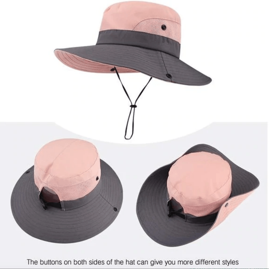 Sombrero de sol plegable de mujer, fácil de guardar, máxima protección UV para días soleados.