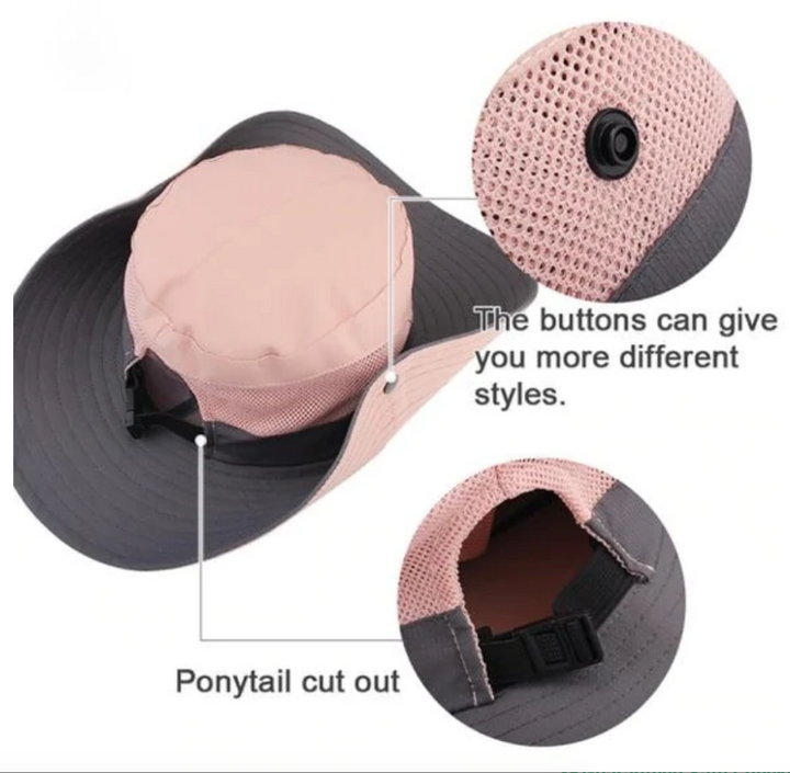 Sombrero plegable de mujer para viajes, con protección UV contra el sol, ligero y práctico.