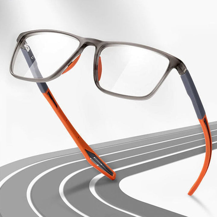 Gafas progresivas para hombre con protección luz azul, montura titanio, visión cercana y lejana nítida.