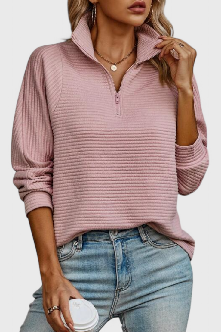 Jersey de mujer elegante con escote en V. Ideal para moda femenina sofisticada y cómoda.