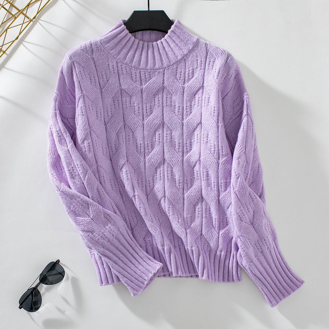 Pullover de punto para mujer, diseño moderno y casual, perfecto para otoño e invierno.