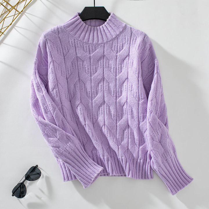 Pullover de punto para mujer, diseño moderno y casual, perfecto para otoño e invierno.