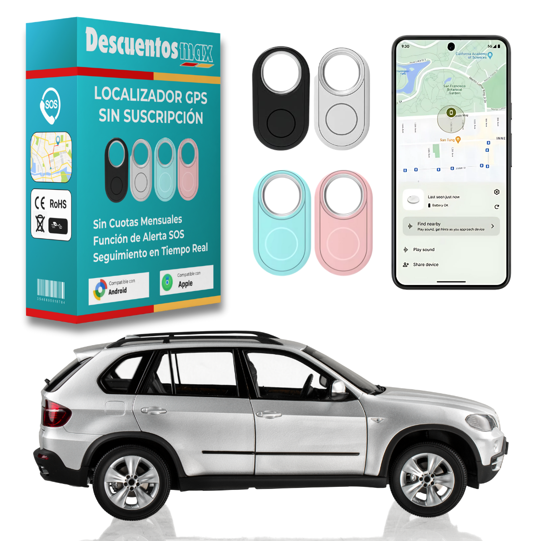 Localizador GPS universal antirrobo para vehículos, sin suscripción. Rastreador compacto de seguridad para coche, moto y más.