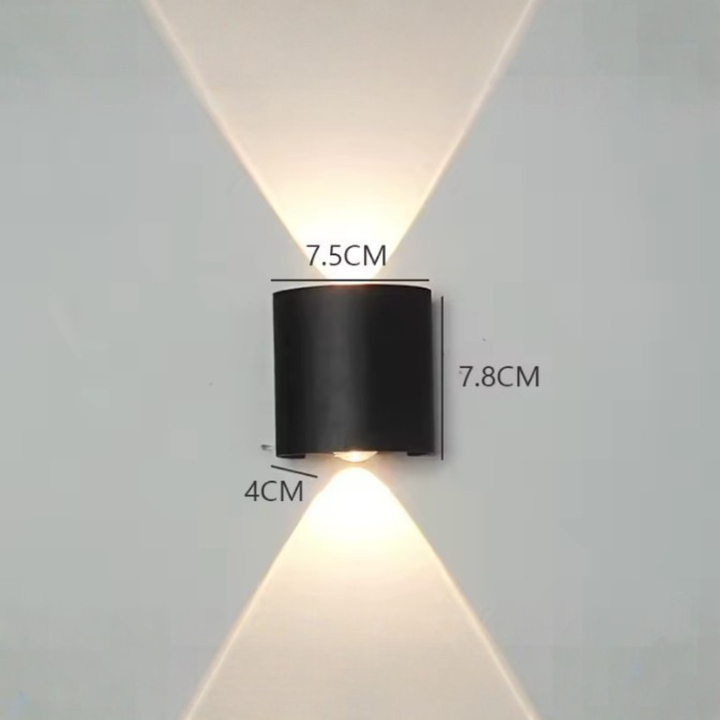 Iluminación LED de arco para pared de patio, moderna, eficiente y resistente al agua IP65.
