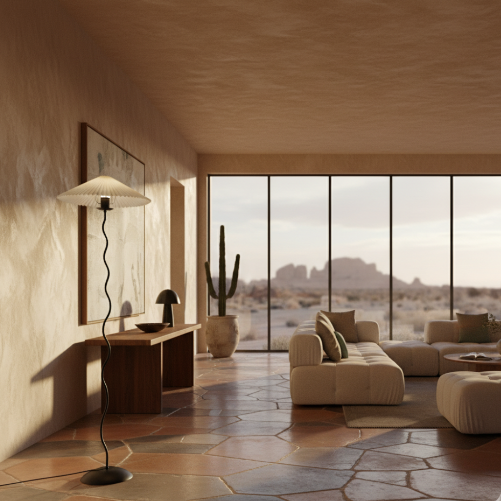 Lámpara de pie Élan Silhouette, un toque moderno y único para la decoración de tu salón.