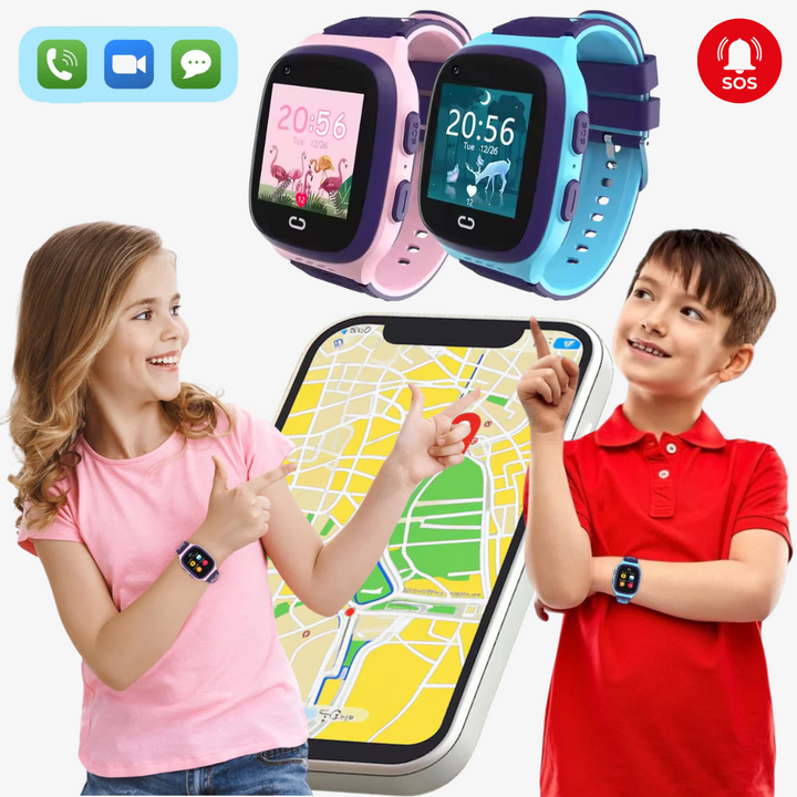 Reloj con GPS para niños, llamadas bidireccionales y seguimiento en tiempo real.