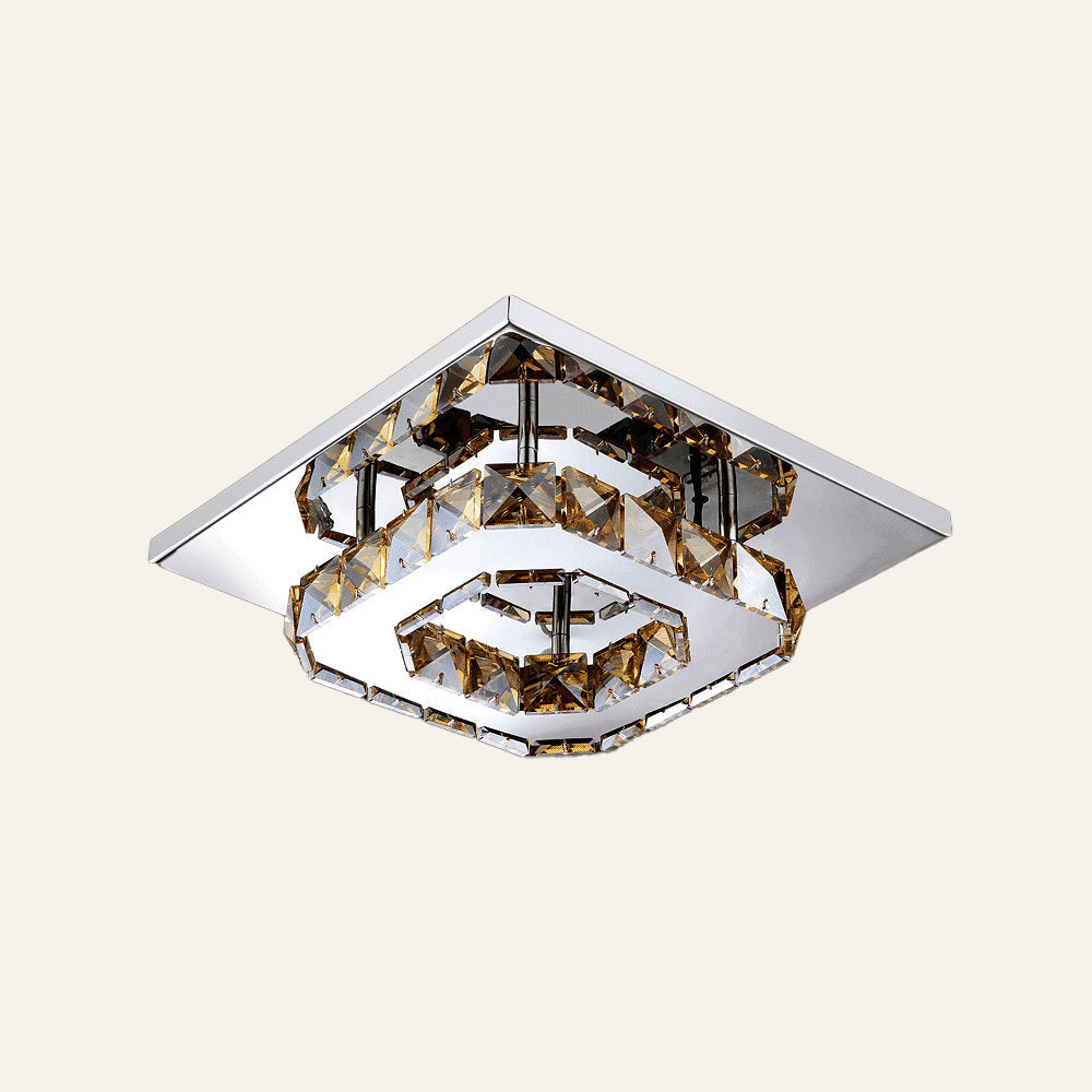 Luz de techo LED empotrada de cristal, brillante y moderna, realza cualquier ambiente del hogar.