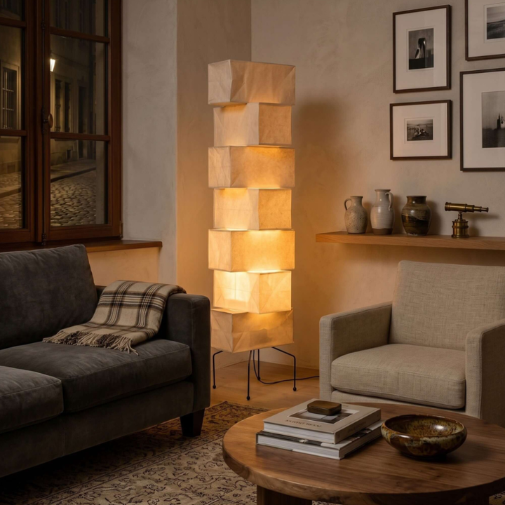 Lámpara minimalista para dormitorio, diseño moderno, iluminación ambiental suave y cálida.