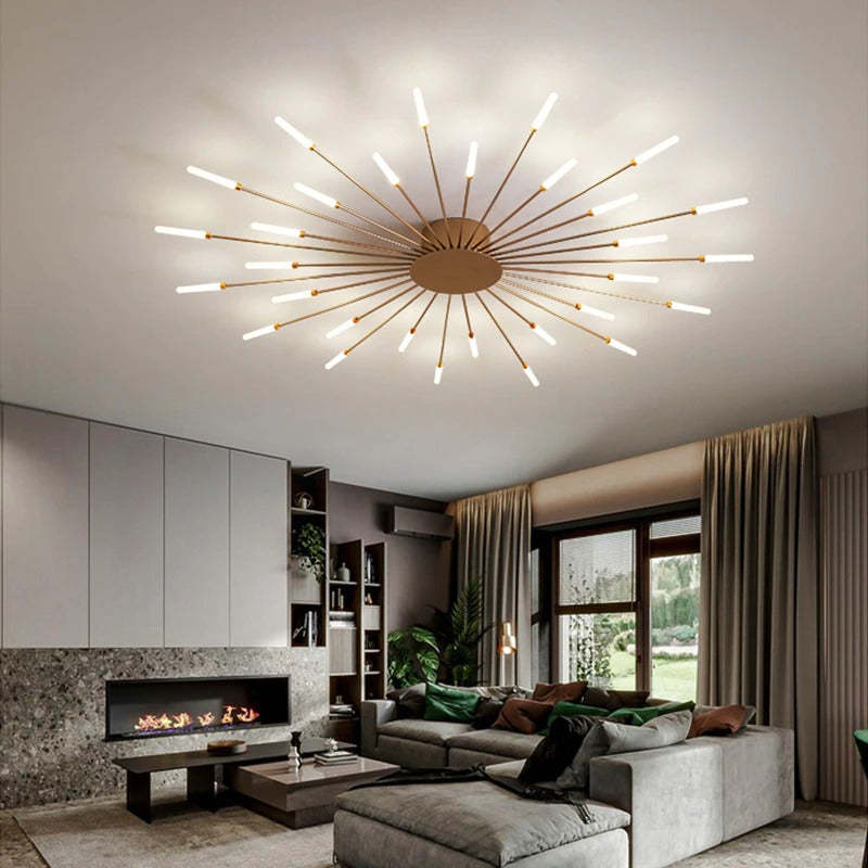 Lámpara de techo LED, estilo minimalista. Luz regulable y difusa, perfecta para dormitorio moderno.