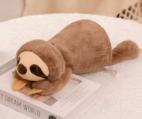 Perezoso de peluche pesado, ideal para abrazar y aliviar la ansiedad en niños y adultos, brindando relajación profunda.