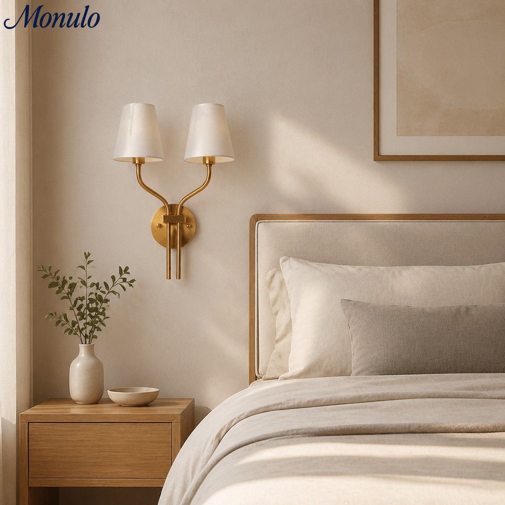 Lámpara de pared doble dorada, toque de lujo moderno para cualquier diseño interior.