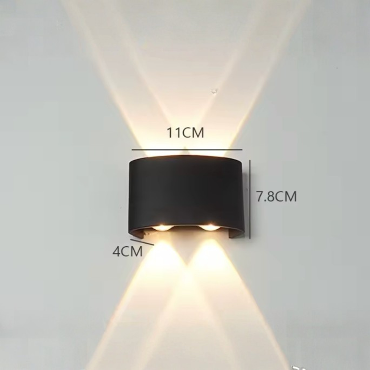 Luz de pared LED moderna, forma de arco para exteriores, decoración de jardín, luminaria IP65.