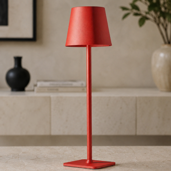 Lámpara de mesa moderna, inalámbrica, LED. Táctil, diseño escandinavo. Ideal para decoración de interiores y exteriores.