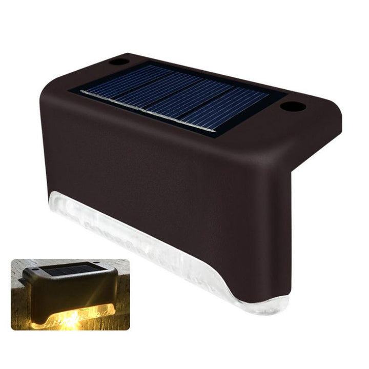 Luces solares LED para escaleras, pack de 4. Impermeables, perfectas para iluminación de jardín y patio.