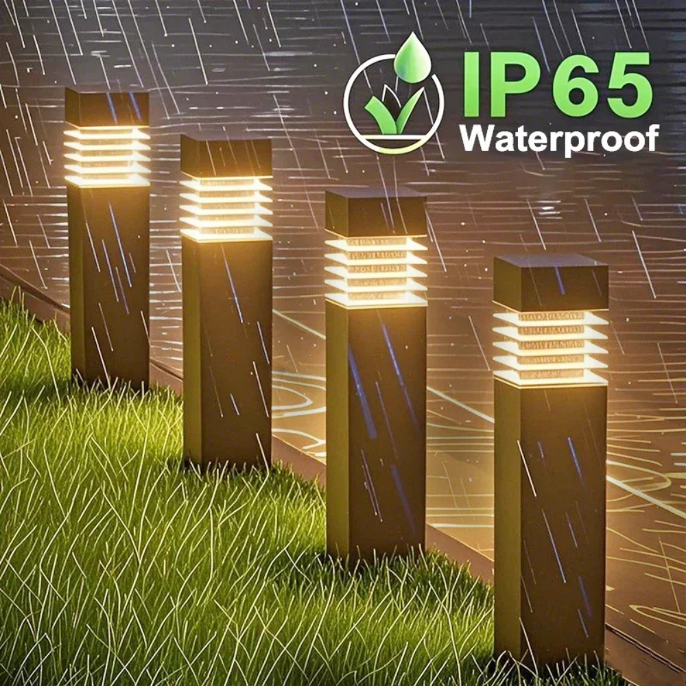 Set luces solares LED para terraza. Decoración y eficiencia en patio. Instalación fácil.