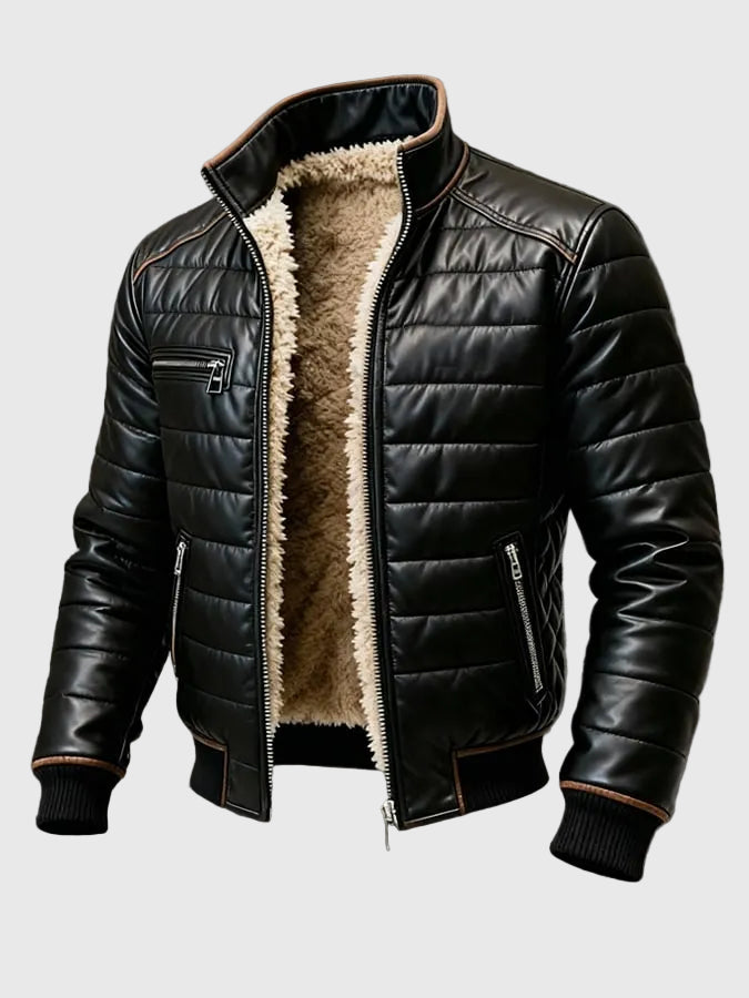 Chaqueta aislada premium para hombre, ideal para el invierno, ofrece calidez y estilo casual urbano.