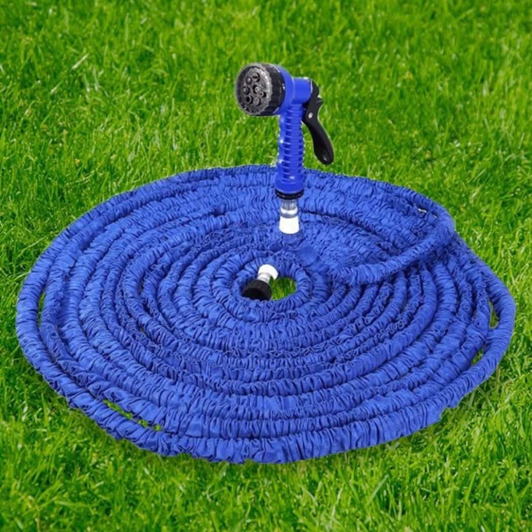 Manguera de jardín extensible de látex, ultrarresistente para riego. Flexible, portátil y ahorra espacio.