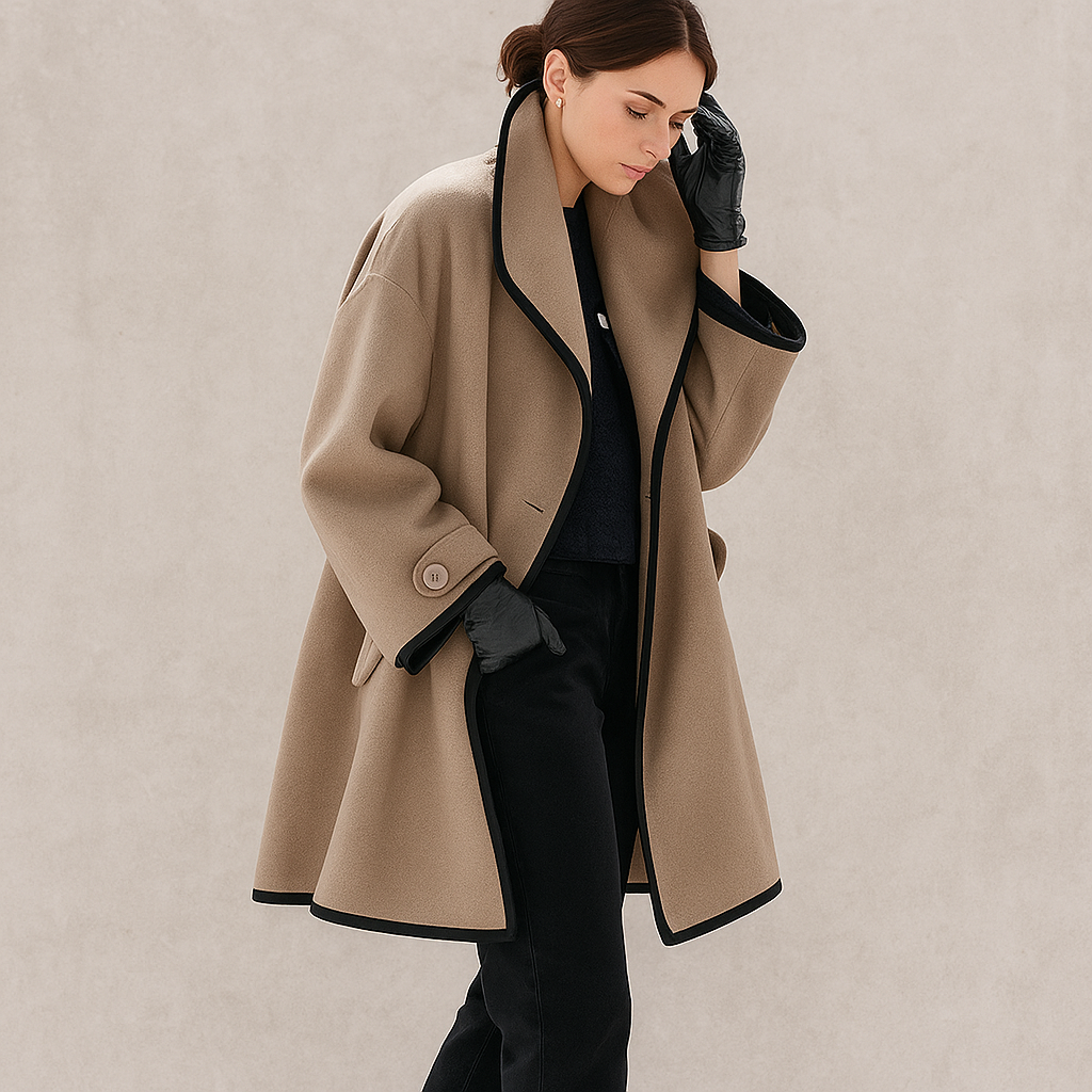 Estiloso abrigo de invierno oversize CELEYA, moda mujer, elegante.