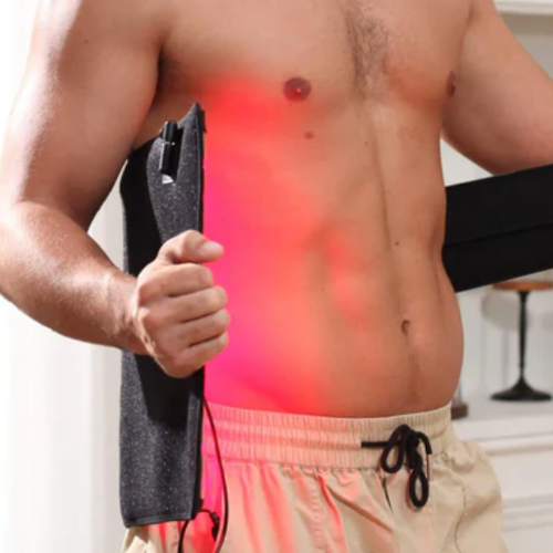 Cinturón flexible de terapia de luz roja para contorno corporal y reducción de grasa. Bienestar y belleza en casa.