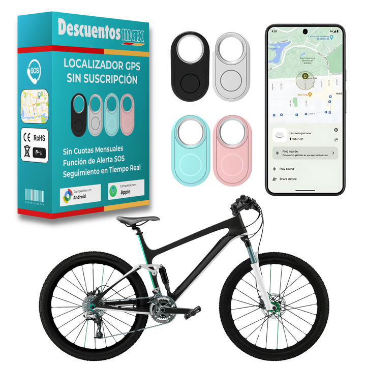 Localizador GPS antirrobo universal sin suscripción. Dispositivo compacto para rastreo y seguridad de vehículos.