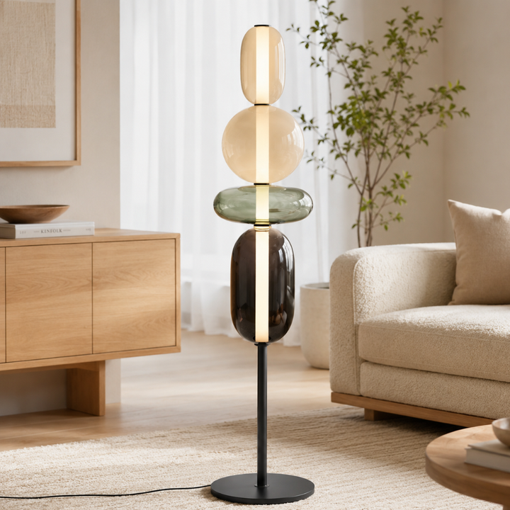 Diseño contemporáneo: Lámpara LED de pie Solenne, luz cálida decorativa. Elegancia escultural.
