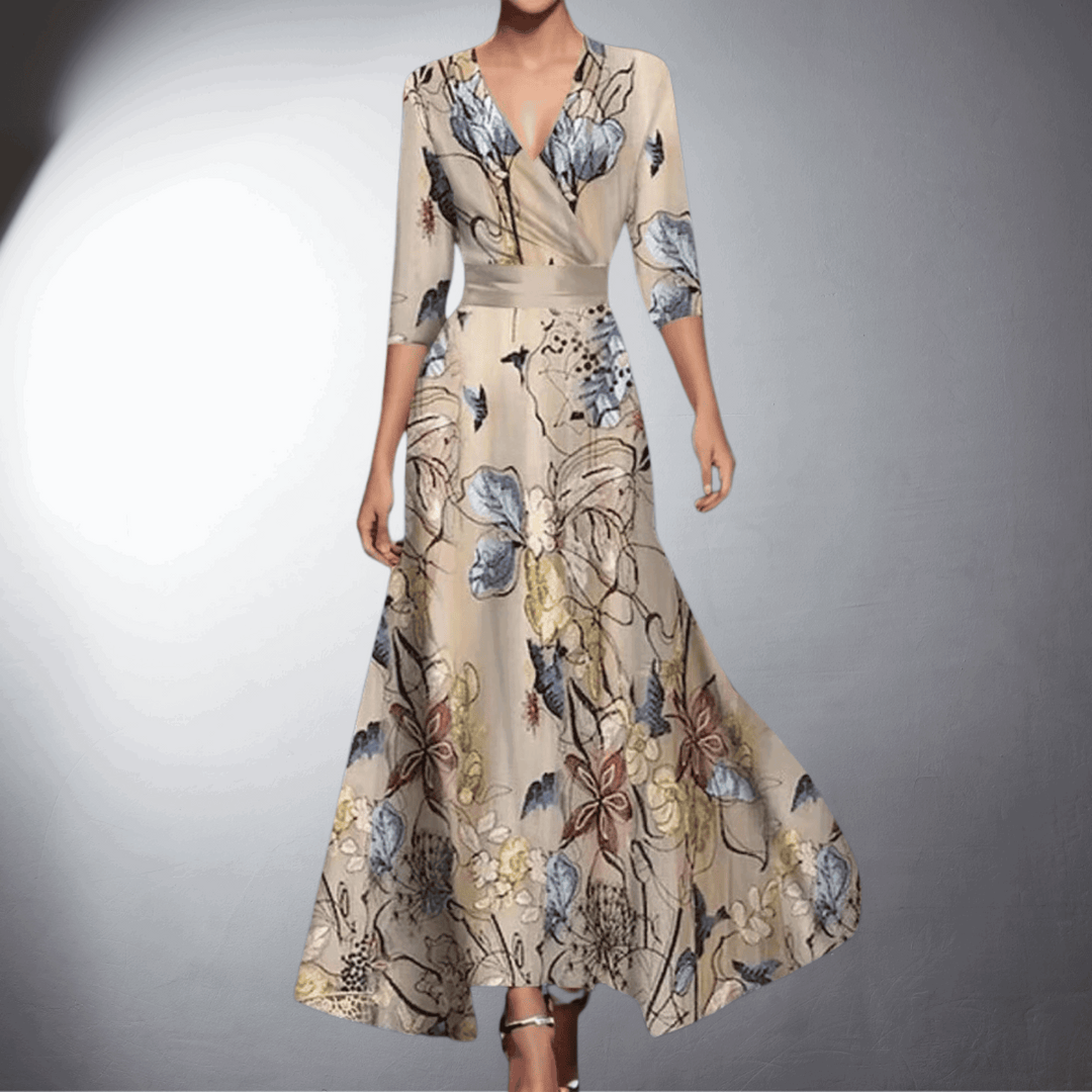 Vestido de noche floral romántico para mujer, moda femenina de primavera-verano, perfecto para eventos formales.