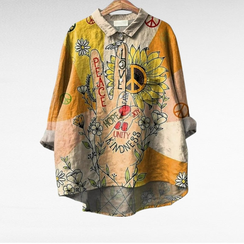 Blusa vintage elegante para mujer, ideal primavera verano. Diseño holgado, ligero y transpirable, perfecto para casual o trabajo.