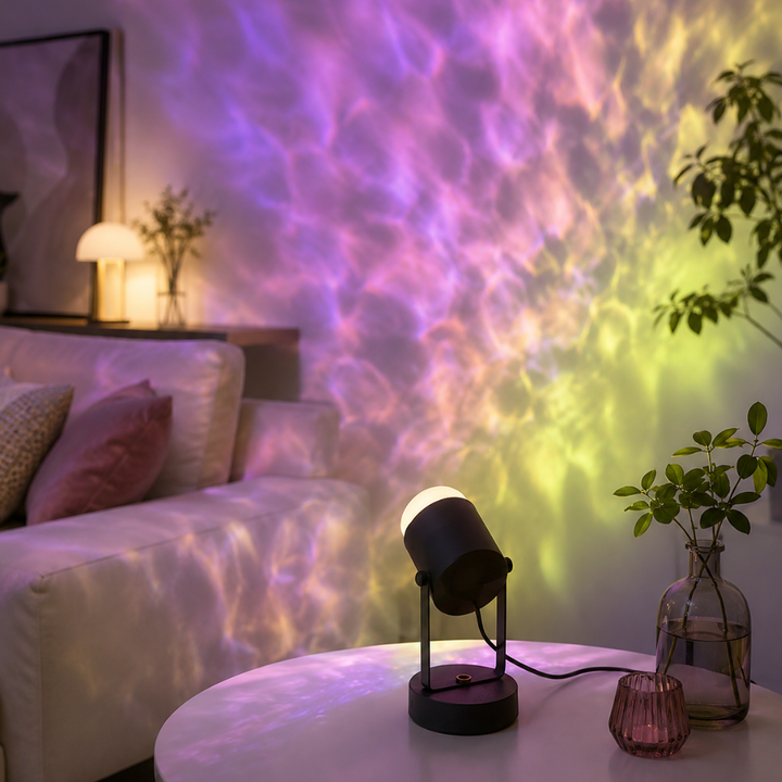 Lámpara de mesa RGB con efectos de luz dinámicos, moderna decoración del hogar.