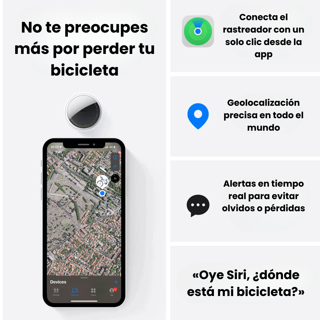 Dispositivo GPS discreto para bicicleta. Antirrobo ciclismo con seguimiento en tiempo real.