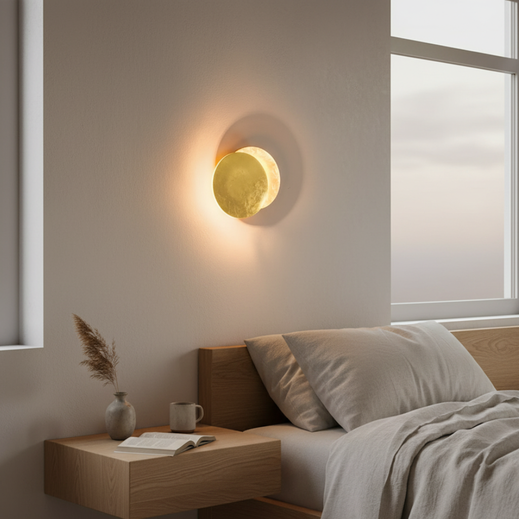 Iluminación interior: lámpara de pared LED giratoria 360°, estilo nórdico y eficiencia.