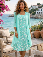 Estampado floral aqua